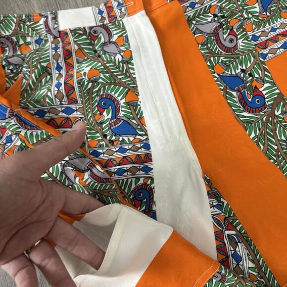 Tory Burch Womens Multicolor Geometric Animal Print Pants Silk size 10 EUC - Picture 10 of 16